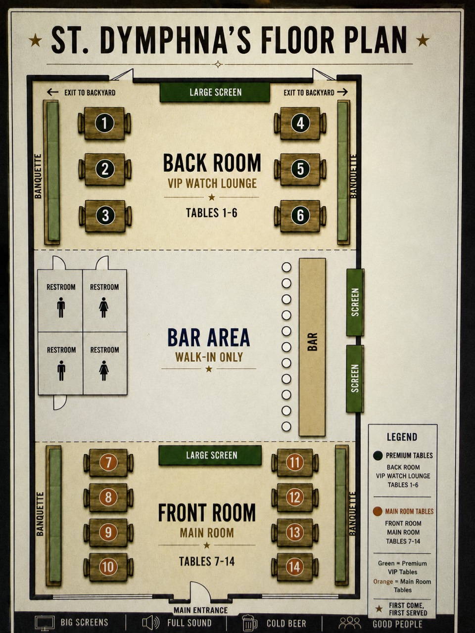 St. Dymphna's 2026 Floor Plan table map