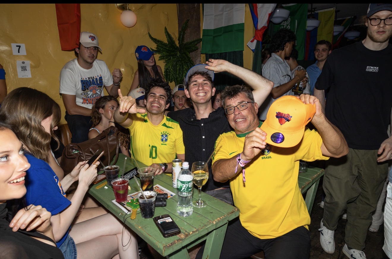 Brazil fans celebrating at St. Dymphna's
